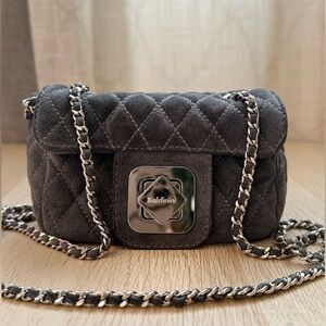 Baldinini grey suede mini bag